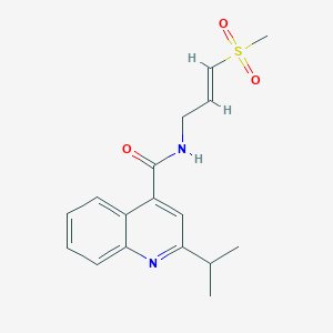 molecular formula C17H20N2O3S B2667090 N-[(E)-3-Methylsulfonylprop-2-enyl]-2-propan-2-ylquinoline-4-carboxamide CAS No. 2305572-21-6