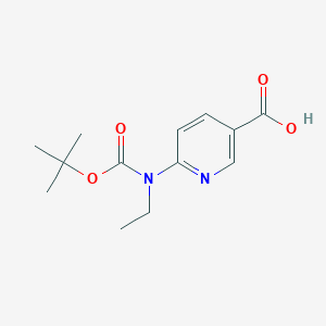 molecular formula C13H18N2O4 B2667091 6-(tert-Butoxycarbonyl-ethyl-amino)-nicotinic acid CAS No. 1187368-46-2