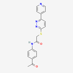 molecular formula C19H16N4O2S B2667099 N-(4-acetylphenyl)-2-(6-pyridin-4-ylpyridazin-3-yl)sulfanylacetamide CAS No. 872702-17-5