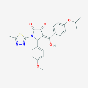 molecular formula C24H23N3O5S B266710 3-hydroxy-4-(4-isopropoxybenzoyl)-5-(4-methoxyphenyl)-1-(5-methyl-1,3,4-thiadiazol-2-yl)-1,5-dihydro-2H-pyrrol-2-one 