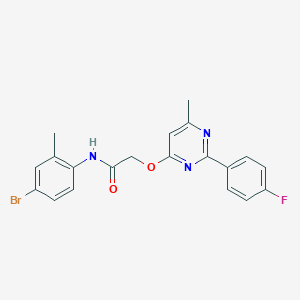 molecular formula C20H17BrFN3O2 B2667100 N-(4-bromo-2-methylphenyl)-2-((2-(4-fluorophenyl)-6-methylpyrimidin-4-yl)oxy)acetamide CAS No. 1251574-13-6