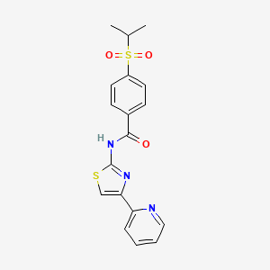 molecular formula C18H17N3O3S2 B2667105 4-(isopropylsulfonyl)-N-(4-(pyridin-2-yl)thiazol-2-yl)benzamide CAS No. 941868-57-1
