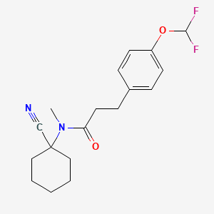 molecular formula C18H22F2N2O2 B2667106 N-(1-cyanocyclohexyl)-3-[4-(difluoromethoxy)phenyl]-N-methylpropanamide CAS No. 1445741-20-7