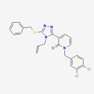 molecular formula C24H20Cl2N4OS B2667108 3-(5-Benzylsulfanyl-4-prop-2-enyl-1,2,4-triazol-3-yl)-1-[(3,4-dichlorophenyl)methyl]pyridin-2-one CAS No. 477853-26-2