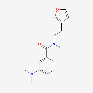 molecular formula C15H18N2O2 B2667114 3-(二甲胺基)-N-(2-(呋喃-3-基)乙基)苯甲酰胺 CAS No. 1428363-67-0