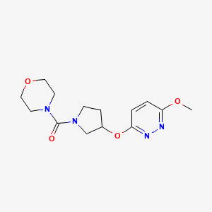 molecular formula C14H20N4O4 B2667119 (3-((6-Methoxypyridazin-3-yl)oxy)pyrrolidin-1-yl)(morpholino)methanone CAS No. 2034446-31-4