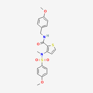 molecular formula C21H22N2O5S2 B2667124 N-(4-甲氧基苯甲基)-3-{[(4-甲氧苯基)磺酰](甲基)氨基}噻吩-2-甲酰胺 CAS No. 1115933-58-8