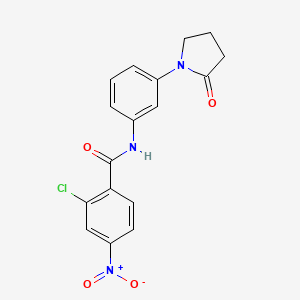 molecular formula C17H14ClN3O4 B2667135 2-氯-4-硝基-N-[3-(2-氧代吡咯啉-1-基)苯基]苯甲酰胺 CAS No. 941957-11-5