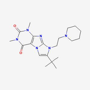 molecular formula C20H30N6O2 B2667139 7-(tert-butyl)-1,3-dimethyl-8-(2-(piperidin-1-yl)ethyl)-1H-imidazo[2,1-f]purine-2,4(3H,8H)-dione CAS No. 923505-43-5