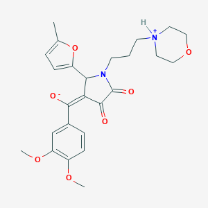 molecular formula C25H30N2O7 B266714 (E)-(3,4-dimethoxyphenyl){2-(5-methylfuran-2-yl)-1-[3-(morpholin-4-ium-4-yl)propyl]-4,5-dioxopyrrolidin-3-ylidene}methanolate 