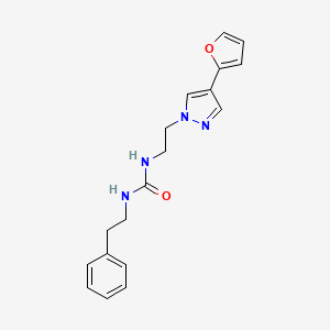 molecular formula C18H20N4O2 B2667143 1-(2-(4-(furan-2-yl)-1H-pyrazol-1-yl)ethyl)-3-phenethylurea CAS No. 2034551-30-7