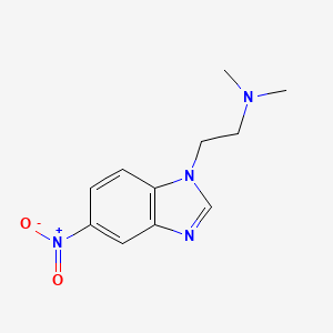 molecular formula C11H14N4O2 B2667148 N,N-二甲基-2-(5-硝基-1H-苯并咪唑-1-基)乙胺 CAS No. 893766-06-8