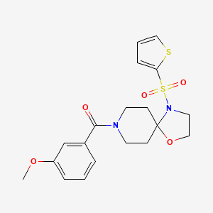 molecular formula C19H22N2O5S2 B2667151 (3-甲氧苯基)(4-(噻吩-2-基磺酰)-1-氧-4,8-二氮杂螺[4.5]癸烷-8-基)甲酮 CAS No. 903305-76-0