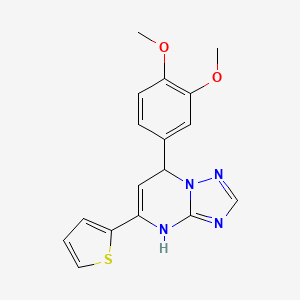 molecular formula C17H16N4O2S B2667152 7-(3,4-Dimethoxyphenyl)-5-(thiophen-2-yl)-4,7-dihydro-[1,2,4]triazolo[1,5-a]pyrimidine CAS No. 315239-94-2
