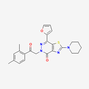 molecular formula C24H24N4O3S B2667156 5-(2-(2,4-二甲基苯基)-2-氧代乙基)-7-(呋喃-2-基)-2-(哌啶-1-基)噻唑并[4,5-d]吡啶-4(5H)-酮 CAS No. 1203002-82-7