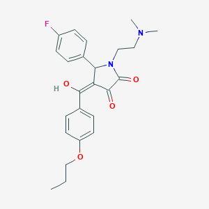 molecular formula C24H27FN2O4 B266716 1-[2-(dimethylamino)ethyl]-5-(4-fluorophenyl)-3-hydroxy-4-(4-propoxybenzoyl)-1,5-dihydro-2H-pyrrol-2-one 