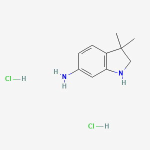 molecular formula C10H16Cl2N2 B2667164 3,3-Dimethylindolin-6-amine dihydrochloride CAS No. 2375196-07-7