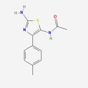 molecular formula C12H13N3OS B2667169 N-[2-amino-4-(4-methylphenyl)-1,3-thiazol-5-yl]acetamide CAS No. 1141433-28-4