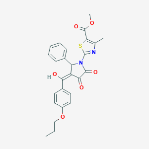 molecular formula C26H24N2O6S B266717 methyl 2-{(3E)-3-[hydroxy(4-propoxyphenyl)methylidene]-4,5-dioxo-2-phenylpyrrolidin-1-yl}-4-methyl-1,3-thiazole-5-carboxylate 