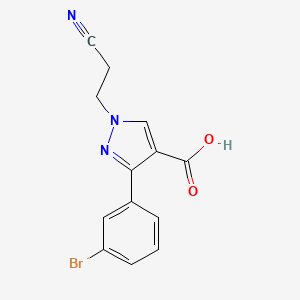 B2667177 3-(3-bromophenyl)-1-(2-cyanoethyl)-1H-pyrazole-4-carboxylic acid CAS No. 956411-55-5