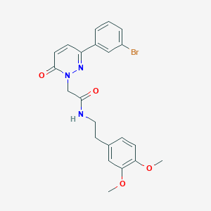 molecular formula C22H22BrN3O4 B2667178 2-(3-(3-溴苯基)-6-氧代吡啶并[1,6]嗪-1(6H)-基)-N-(3,4-二甲氧基苯乙基)乙酰胺 CAS No. 899752-84-2