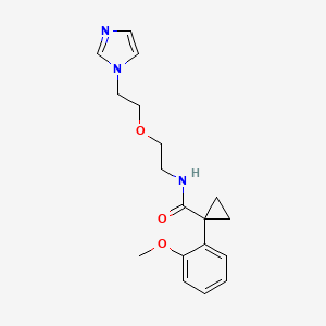 molecular formula C18H23N3O3 B2667179 N-(2-(2-(1H-咪唑-1-基)乙氧基)乙基)-1-(2-甲氧基苯基)环丙烷甲酰胺 CAS No. 2034568-35-7