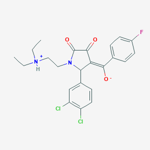 molecular formula C23H23Cl2FN2O3 B266719 (E)-{2-(3,4-dichlorophenyl)-1-[2-(diethylammonio)ethyl]-4,5-dioxopyrrolidin-3-ylidene}(4-fluorophenyl)methanolate 