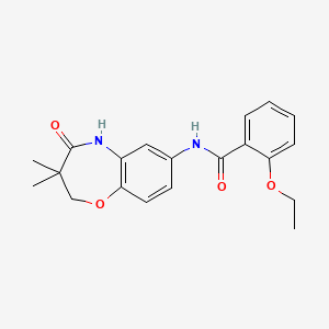 molecular formula C20H22N2O4 B2667194 N-(3,3-二甲基-4-氧代-2,3,4,5-四氢苯并[b][1,4]噁氮杂环-7-基)-2-乙氧基苯甲酰胺 CAS No. 921816-83-3
