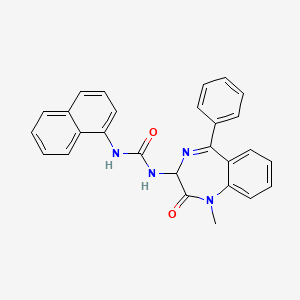 molecular formula C27H22N4O2 B2667195 1-(1-甲基-2-氧代-5-苯基-2,3-二氢-1H-苯并[e][1,4]二氮杂环-3-基)-3-萘基-脲 CAS No. 119486-99-6