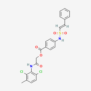 molecular formula C24H20Cl2N2O5S B2667204 [2-(2,6-dichloro-3-methylanilino)-2-oxoethyl] 4-[[(E)-2-phenylethenyl]sulfonylamino]benzoate CAS No. 796092-61-0