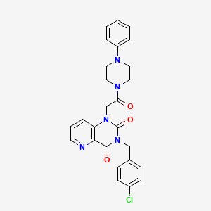 molecular formula C26H24ClN5O3 B2667210 3-(4-chlorobenzyl)-1-(2-oxo-2-(4-phenylpiperazin-1-yl)ethyl)pyrido[3,2-d]pyrimidine-2,4(1H,3H)-dione CAS No. 923192-30-7