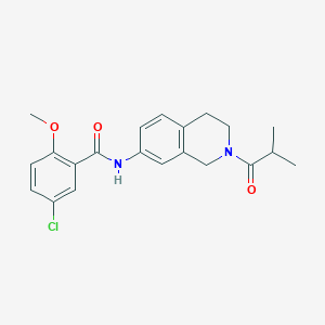 molecular formula C21H23ClN2O3 B2667211 5-氯-N-(2-异丁酰-1,2,3,4-四氢异喹啉-7-基)-2-甲氧基苯甲酰胺 CAS No. 955737-80-1