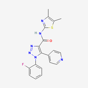 molecular formula C19H15FN6OS B2667212 N-(4,5-二甲基噻唑-2-基)-1-(2-氟苯基)-5-(吡啶-4-基)-1H-1,2,3-三唑-4-甲酰胺 CAS No. 2034355-22-9
