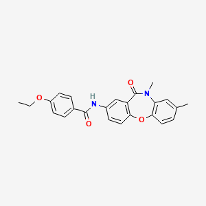 molecular formula C24H22N2O4 B2667220 N-(8,10-二甲基-11-氧代-10,11-二氢二苯并[b,f][1,4]噁唑-2-基)-4-乙氧基苯甲酰胺 CAS No. 922061-04-9