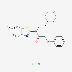 molecular formula C22H26ClN3O3S B2667222 N-(6-甲基苯并[d]噻唑-2-基)-N-(2-吗啉基乙基)-2-苯氧基乙酰胺盐酸盐 CAS No. 1216442-11-3