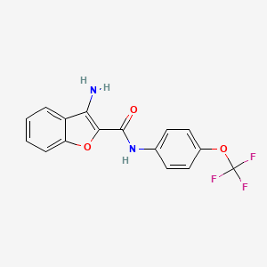 molecular formula C16H11F3N2O3 B2667223 3-amino-N-[4-(trifluoromethoxy)phenyl]-1-benzofuran-2-carboxamide CAS No. 1105191-70-5