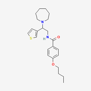 molecular formula C23H32N2O2S B2667225 N-(2-(azepan-1-yl)-2-(thiophen-3-yl)ethyl)-4-butoxybenzamide CAS No. 955228-65-6