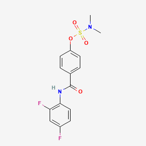 molecular formula C15H14F2N2O4S B2667229 4-[(2,4-difluoroanilino)carbonyl]phenyl-N,N-dimethylsulfamate CAS No. 338396-19-3