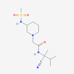 molecular formula C14H26N4O3S B2667238 N-(1-cyano-1,2-dimethylpropyl)-2-(3-methanesulfonamidopiperidin-1-yl)acetamide CAS No. 1258706-40-9