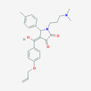 molecular formula C26H30N2O4 B266724 4-[4-(allyloxy)benzoyl]-1-[3-(dimethylamino)propyl]-3-hydroxy-5-(4-methylphenyl)-1,5-dihydro-2H-pyrrol-2-one 