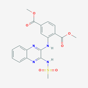 molecular formula C19H18N4O6S B2667241 Dimethyl 2-[[3-(methanesulfonamido)quinoxalin-2-yl]amino]benzene-1,4-dicarboxylate CAS No. 881564-14-3