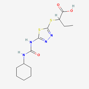molecular formula C13H20N4O3S2 B2667243 2-((5-(3-Cyclohexylureido)-1,3,4-thiadiazol-2-yl)thio)butanoic acid CAS No. 922645-38-3