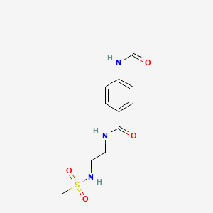 molecular formula C15H23N3O4S B2667247 N-(2-(甲磺酰氨基)乙基)-4-叔丁基酰胺基苯甲酰胺 CAS No. 1091443-68-3