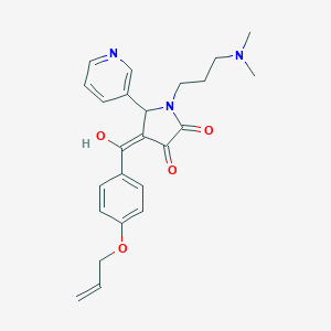 molecular formula C24H27N3O4 B266725 4-[4-(allyloxy)benzoyl]-1-[3-(dimethylamino)propyl]-3-hydroxy-5-(3-pyridinyl)-1,5-dihydro-2H-pyrrol-2-one 