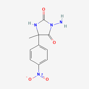 molecular formula C10H10N4O4 B2667253 3-Amino-5-methyl-5-(4-nitrophenyl)imidazolidine-2,4-dione CAS No. 956625-31-3