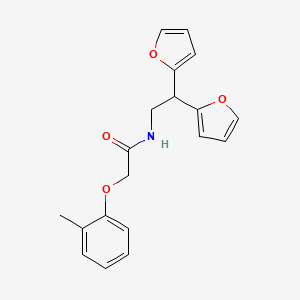 molecular formula C19H19NO4 B2667257 N-(2,2-di(furan-2-yl)ethyl)-2-(o-tolyloxy)acetamide CAS No. 2319839-61-5