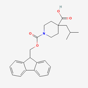 molecular formula C25H29NO4 B2667258 1-(9H-芴-9-基甲氧羰基)-4-(2-甲基丙基)哌啶-4-羧酸 CAS No. 2219379-22-1