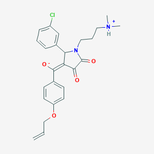 molecular formula C25H27ClN2O4 B266726 (E)-{2-(3-chlorophenyl)-1-[3-(dimethylammonio)propyl]-4,5-dioxopyrrolidin-3-ylidene}[4-(prop-2-en-1-yloxy)phenyl]methanolate 