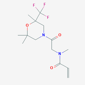 molecular formula C14H21F3N2O3 B2667269 N-Methyl-N-[2-oxo-2-[2,2,6-trimethyl-6-(trifluoromethyl)morpholin-4-yl]ethyl]prop-2-enamide CAS No. 2361813-40-1