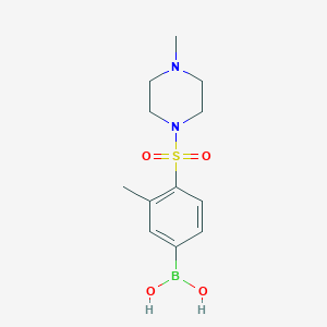 molecular formula C12H19BN2O4S B2667273 [3-MEthyl-4-(4-methylpiperazine-1-sulfonyl)phenyl]boronic acid CAS No. 2377605-99-5
